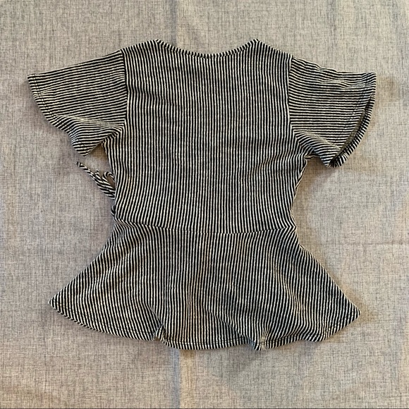 Caution To The Wind Striped Peplum Top - Picture 2 of 5